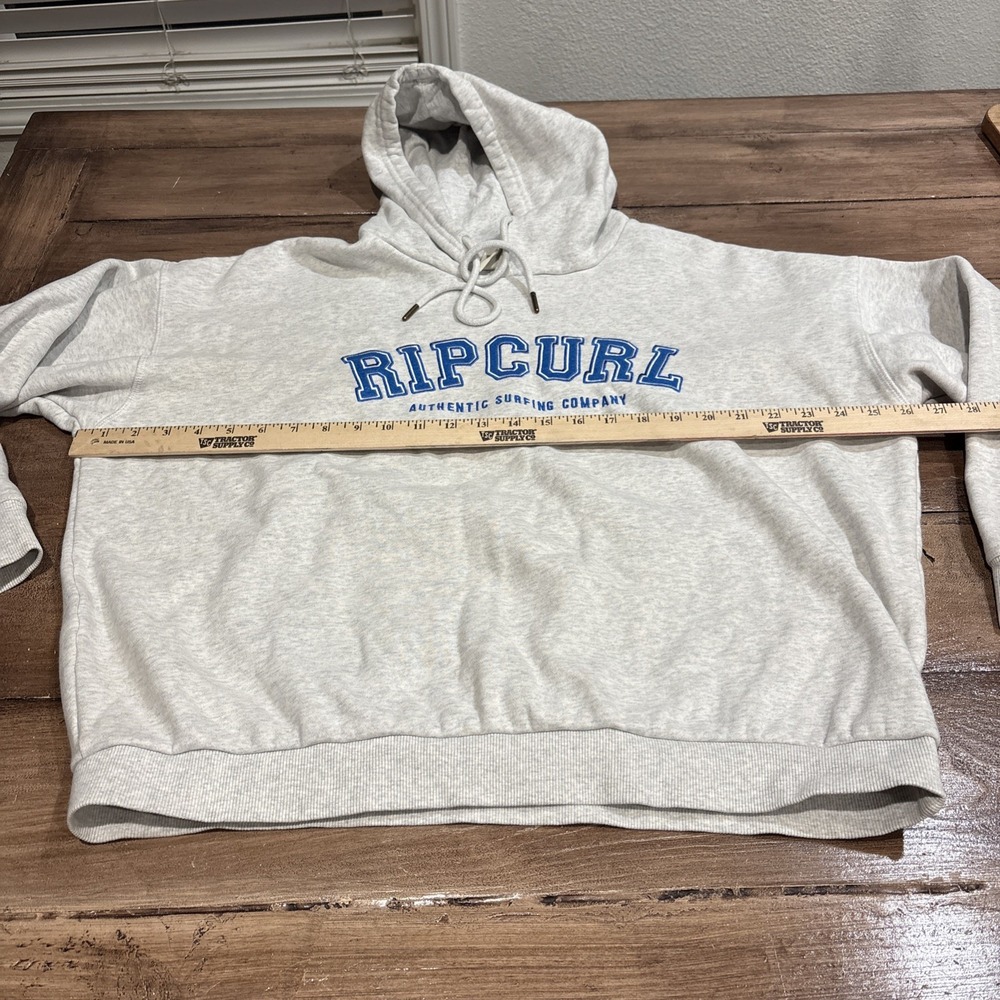 Rip Curl Gray Hoodie Live The Search Size M Embroidered Heavy - Picture 4 of 7